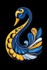 Fototapeta premium Artistic illustration of stylized swan
