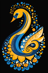 Fototapeta premium Artistic illustration of stylized swan