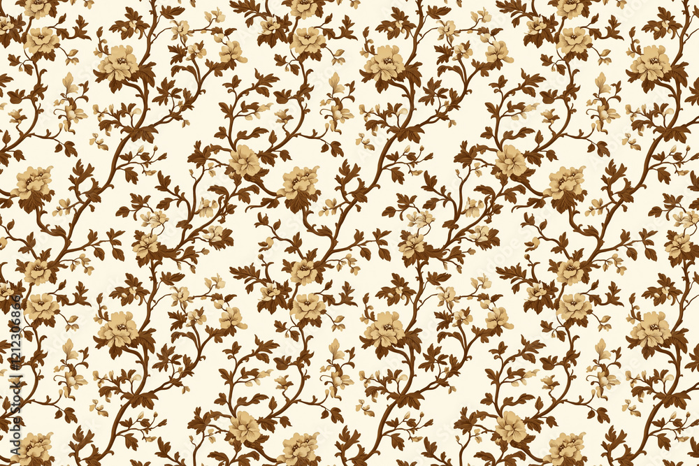 Poster floral toile tapestry pattern. vintage botanical wallpaper pattern. background image. created with g