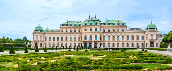 Belvedere palace and gardens in Vienna, Austria