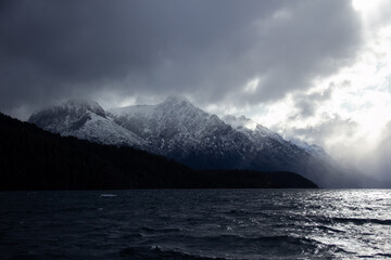 Storm over the sea, Patagonia, snowy horizon