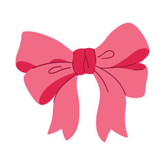 Vector illustration of ribbon bow isolated on white background