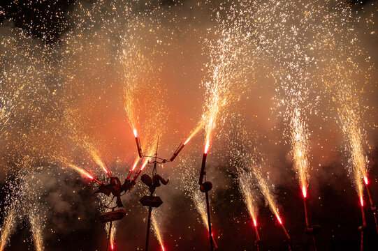 Fireworks of the Santa Tecla Festival Parade, Tarragona, Spain 22nd September 2024