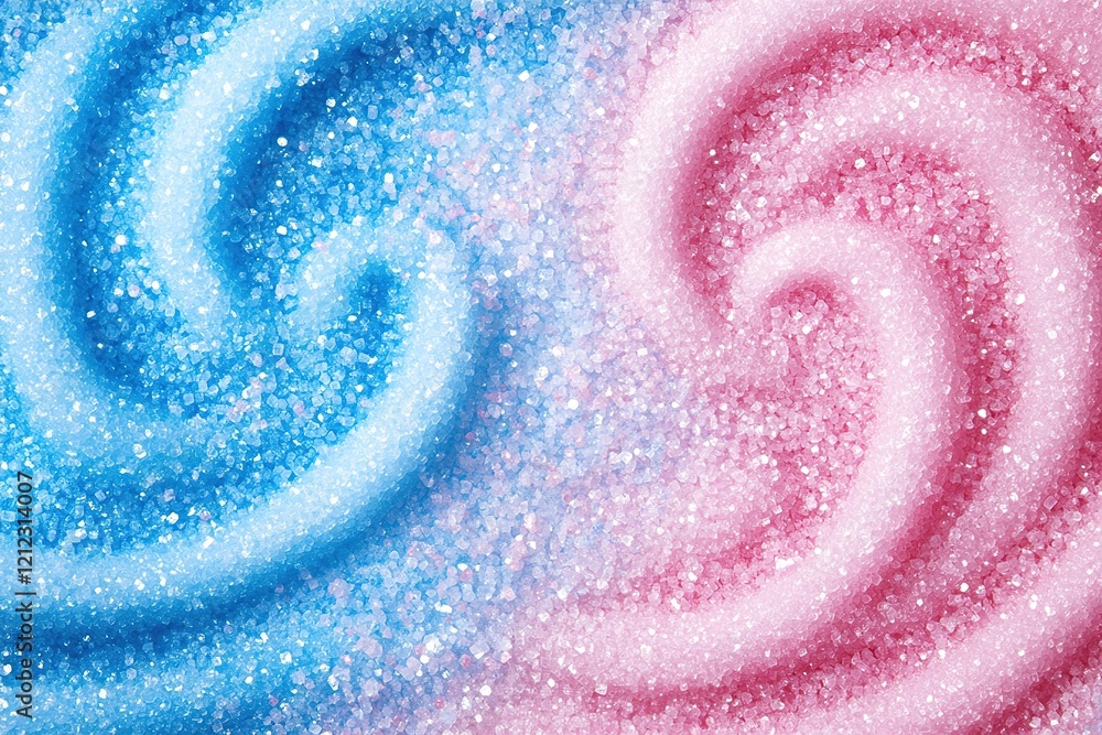 Poster an artistic arrangement of swirling sugar granules forms enchanting patterns against a soft gradient