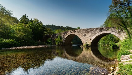 old stone bridge over the river