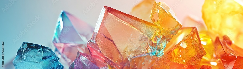 Aufkleber vibrant sugar crystals create geometric forms in a stunning display against a smooth pastel backdrop