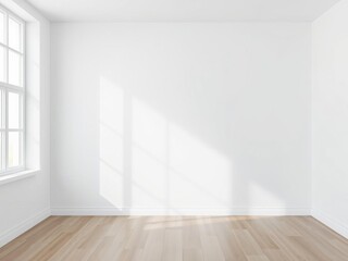 Obraz premium Minimalist white room with a textured wall and a large window, wall, empty, simple