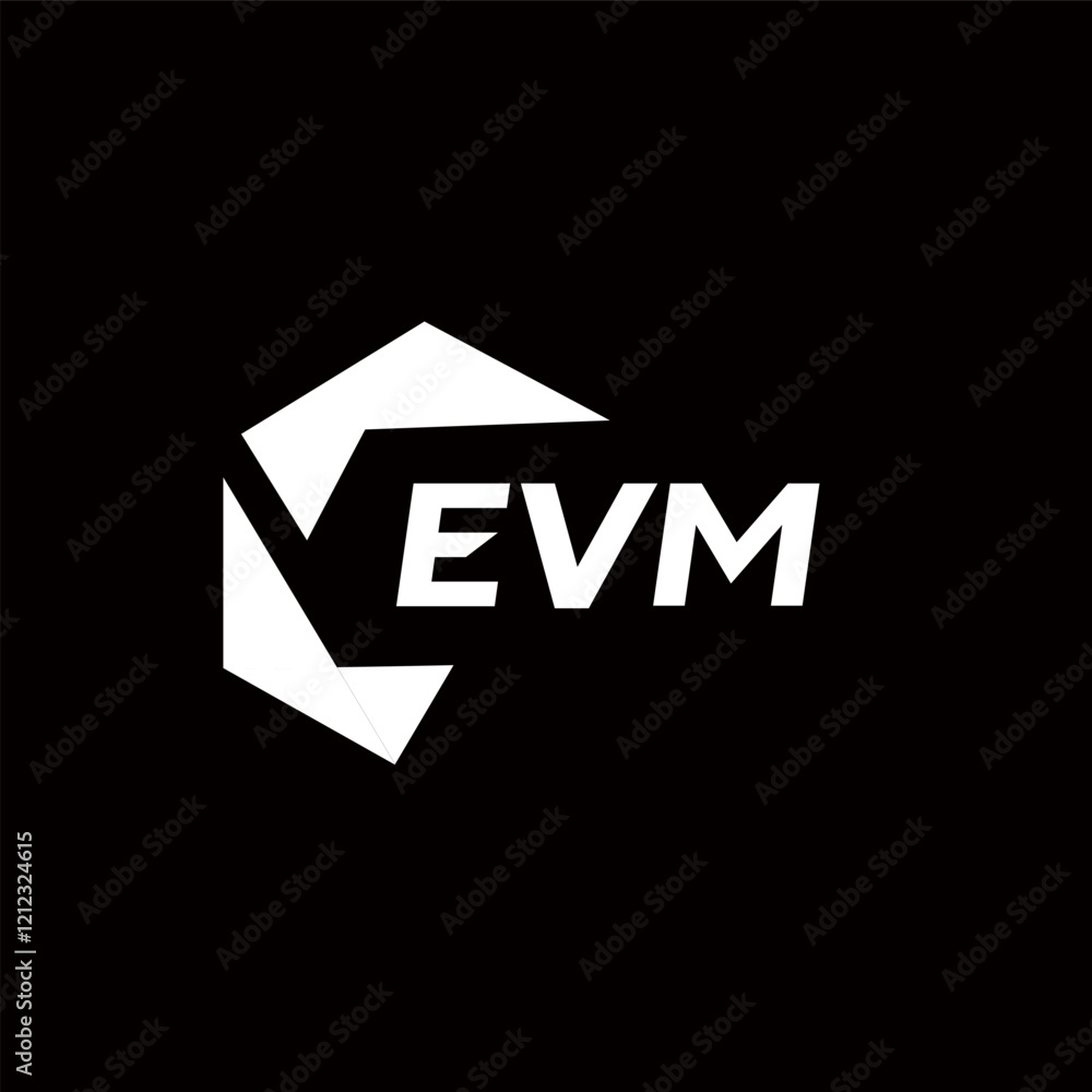 Fototapete EVM creative minimalist letter logo. EVM unique vector initials alphabet letter logo designEVM creative minimalist letter logo. EVM unique vector initials alphabet letter logo design