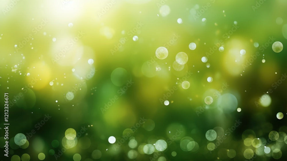 Poster captivating green bokeh abstract light background with sparkling effects ideal for nature themes and