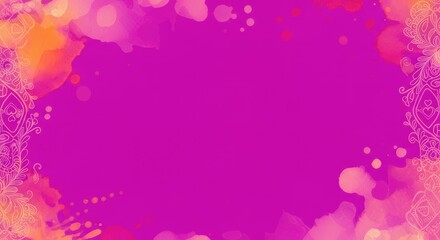 Artistic pink and purple background with intricate white floral borders