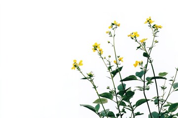 Fototapeta premium Vibrant Yellow Wildflower, Delicate Blooms, Spring Meadow, Tiny Plant, Nature Photography, Close-up 