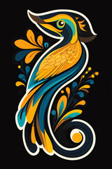 Obraz premium Artistic illustration of stylized bird