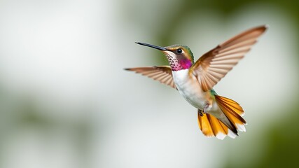 hummingbird feeding on a flower