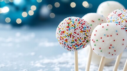 Festive Cake Pops  Colorful Sprinkles  Winter Treats
