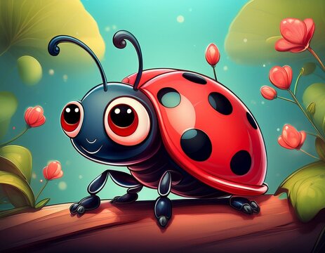 cute cartoon ladybug illustration