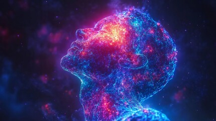 A Vibrant neon human lungs glowing brightly