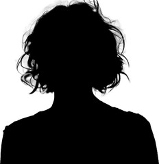 female woman silhouette. transparent background black and white vector illustration.        
