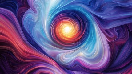 Obraz premium Abstract swirling vortex of vibrant colors dynamic energy cosmic flow creative design