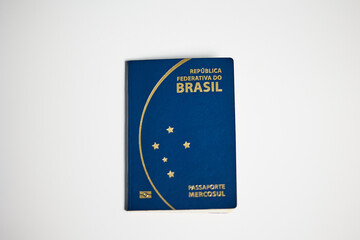 Brazilian passport on white background