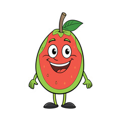 Funny guava on white background