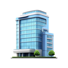 3d corporate blue building png