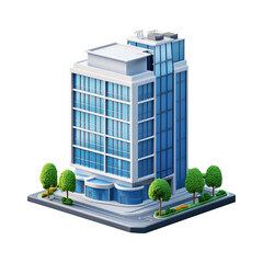 3d corporate blue building png