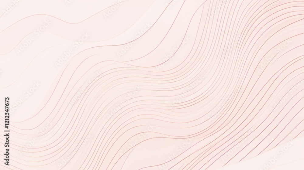 Poster minimalist curved patterns on pale pink background graphic design modern aesthetic soft environment 