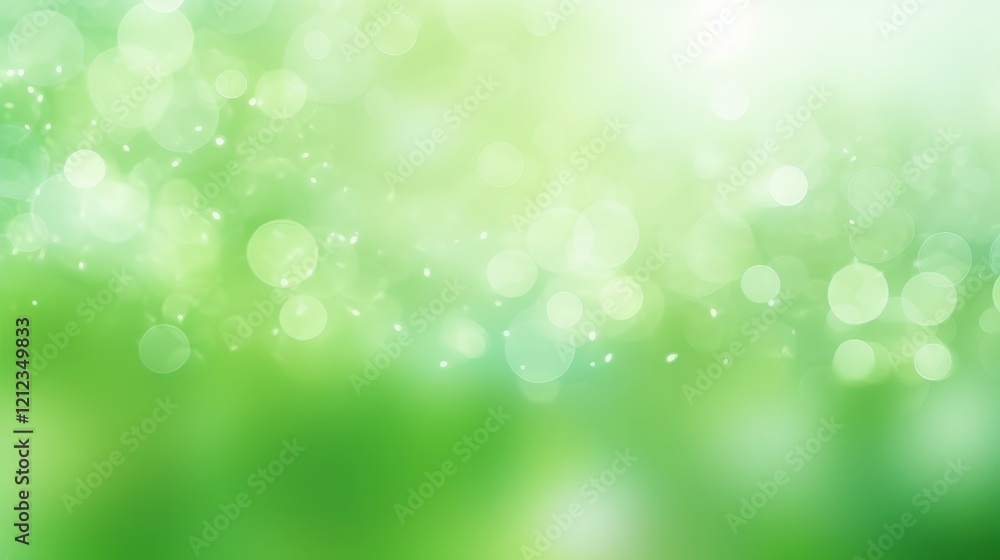Poster soft abstract green bokeh background with gentle light flare for creative design projects, websites,