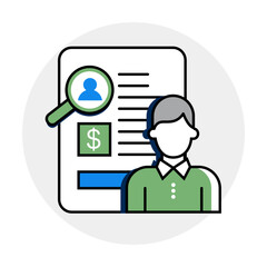 Personal Financial Report Icon Representing Budgeting, Income Analysis, and Expense Management