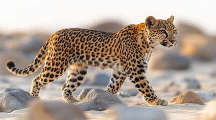 Fototapeta premium A Arabian leopard walking