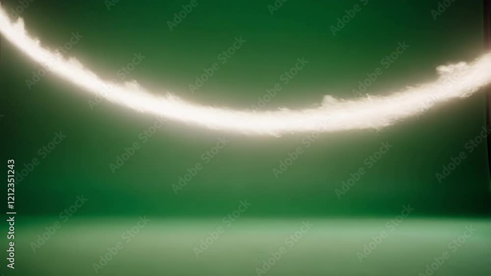 Poster energy trail glowing and floating across green screen background, creating seamless visual effect fo