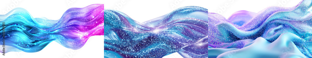 Aufkleber A 3D visualization of a swirling field of sand particles or fine debris with colorful elements on a transparent background