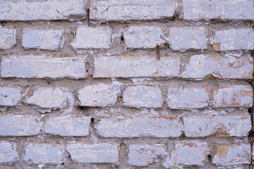 Old brick wall background, white brick wall.