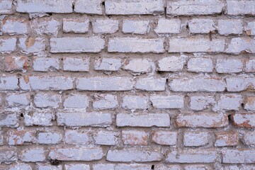 Old brick wall background, white brick wall.