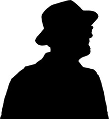 male man silhouette. transparent background black and white vector illustration.        