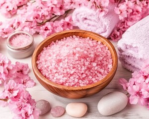 Pink Himalayan Salt Spa Treatment with Cherry Blossoms