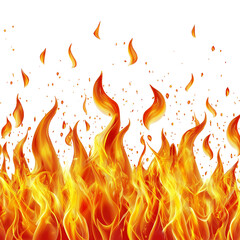 Ultra HD PNG image of realistic heavy fire flames fire for food posts isolated on transparent background