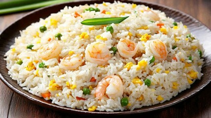 Delicious Shrimp Fried Rice with Vegetables and Eggs