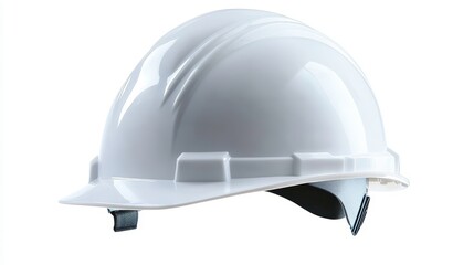 Fototapeta premium White Hard Hat Safety Helmet Isolated on White Background
