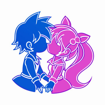 recommend clip art: illustration of a couple kissing