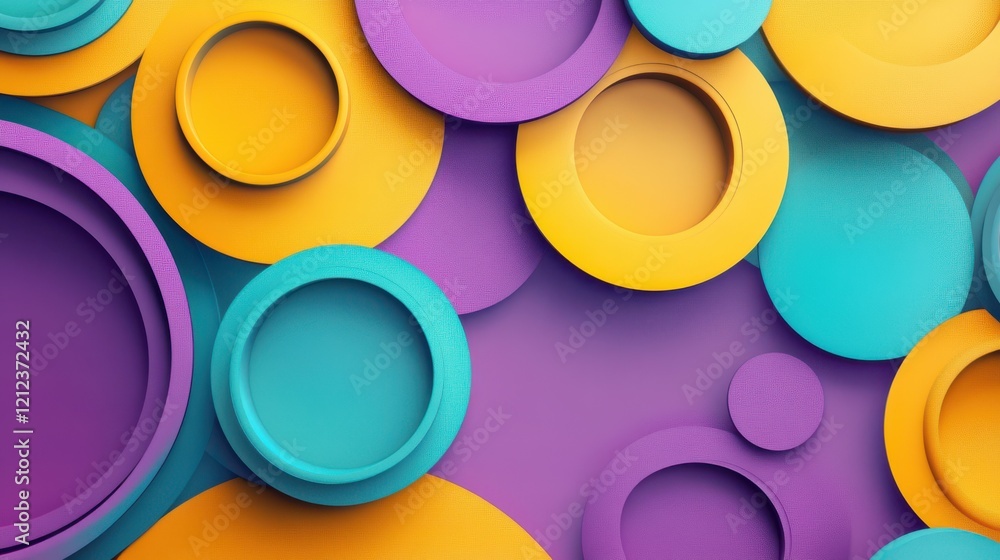 Poster dynamic circular patterns in vibrant colors abstract design modern art cheerful environment ultra hd