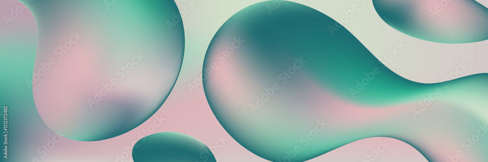 Poster abstract green and pink liquid wave futuristic background. smooth retro banner vector design
