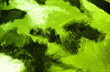 Abstract green paint colorful brush on wall background. Acrylic hand painted with gradient light...