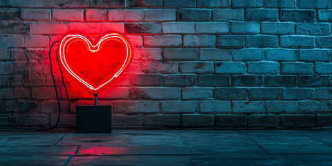 Heart-shaped lamp on black background