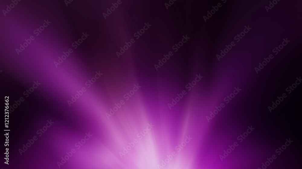 Fototapete Abstract gradient background blending deep purple and black tones with glowing white light in the upper right corner. Smooth texture and ethereal quality create a striking interplay of contrast, light