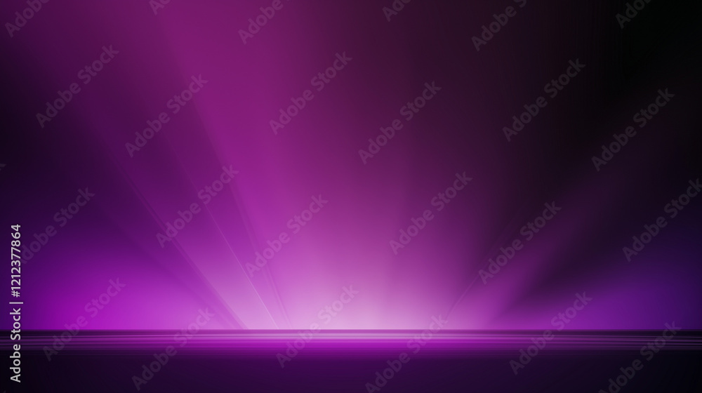 Fototapete Abstract gradient background blending deep purple and black tones with glowing white light in the upper right corner. Smooth texture and ethereal quality create a striking interplay of contrast, light