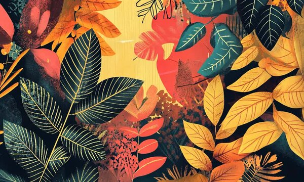 autumn leaves seamless pattern