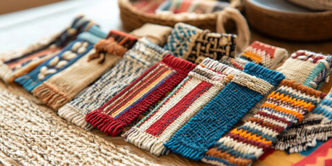 Handmade fabric book marks in various colors and patterns, showcasing craftsmanship