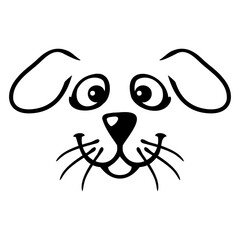 Dog Face Small Happy Pet Head Cute Funny Cartoon Design Lover Art Vector Illustration Card T-Shirt Poster Sticker Graphic Print Decorative Drawing Isolated Logo Decoration Symbol Creative Cool Style
