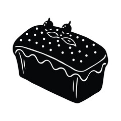 cake with cream silhouette vector illustration